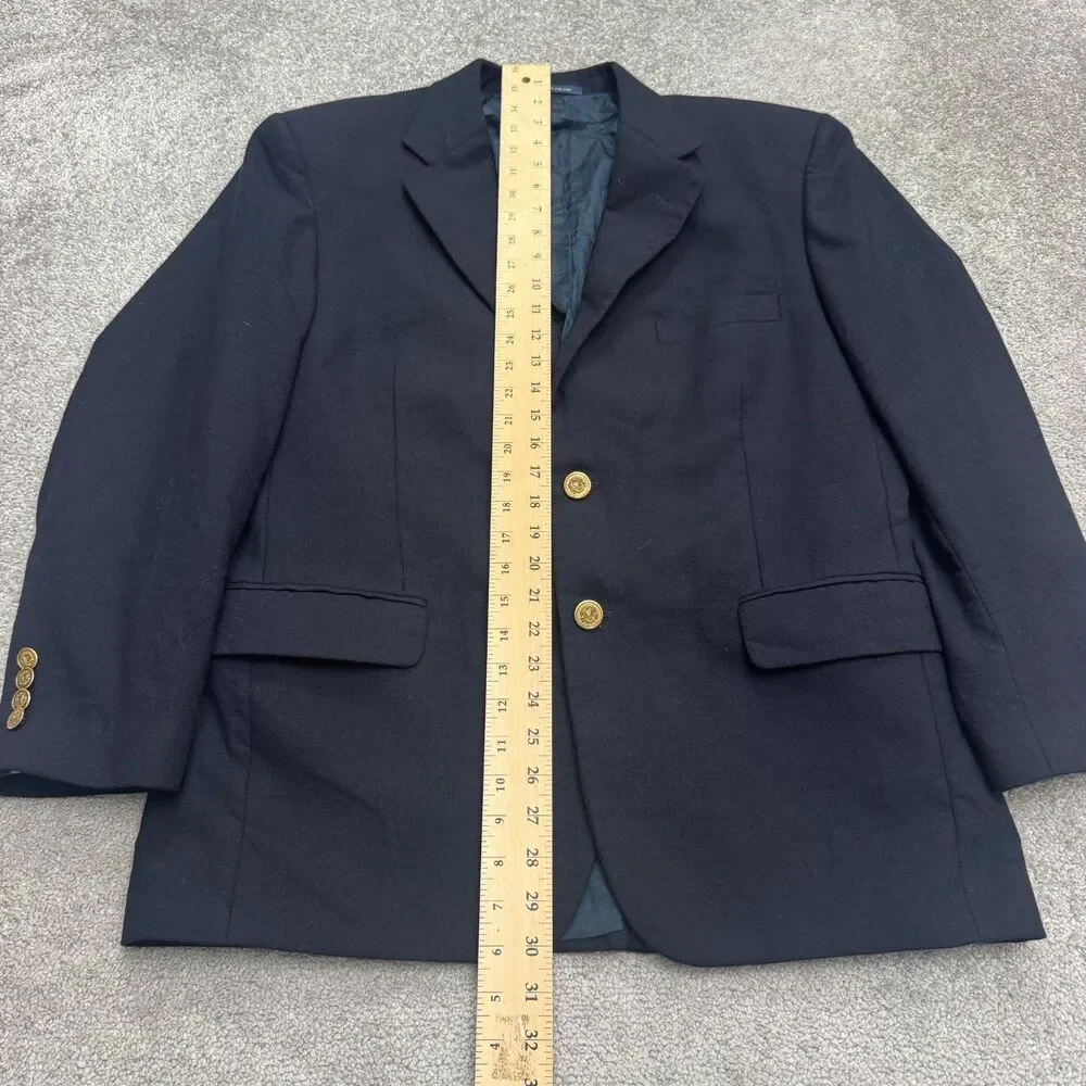 Club Room Wool Suit Blazer Jacket Mens 40 Short Navy Blue Single Vented Workwear
